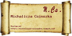 Michalicza Csinszka névjegykártya